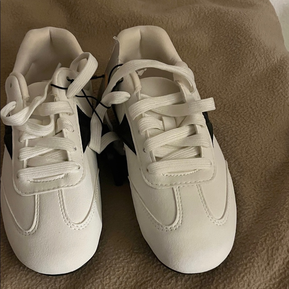 Kids White and Black Sneakers